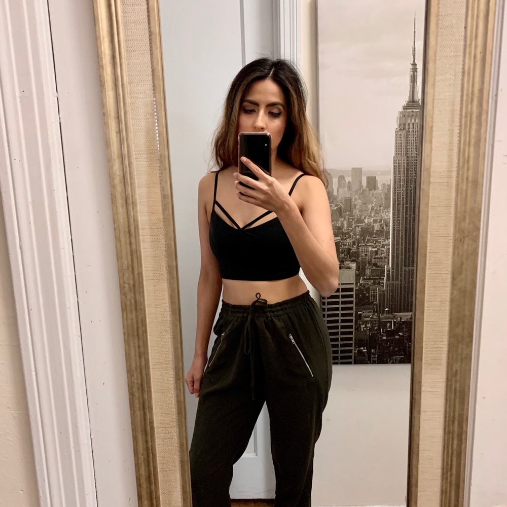 Navy Green Joggers